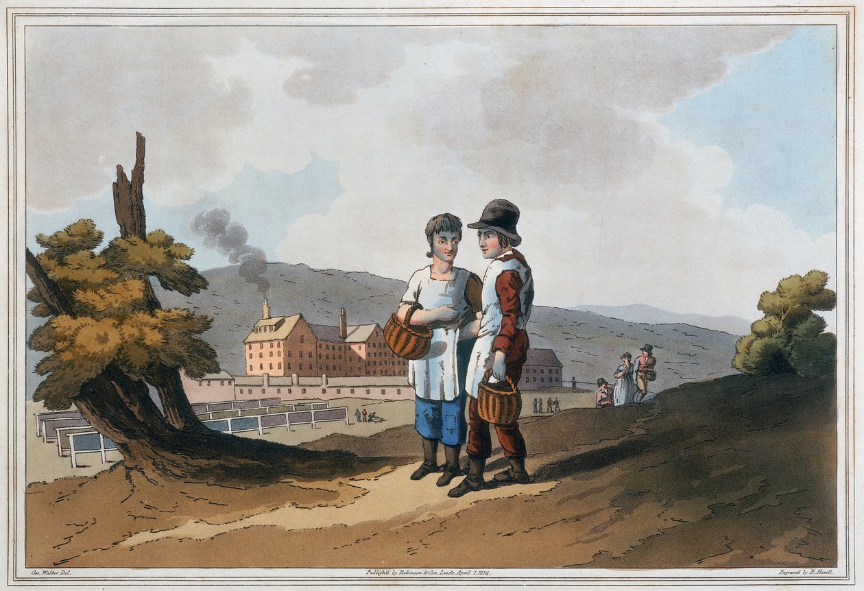 Kinderfabrieksarbeiders, 1814 door Robert Havell