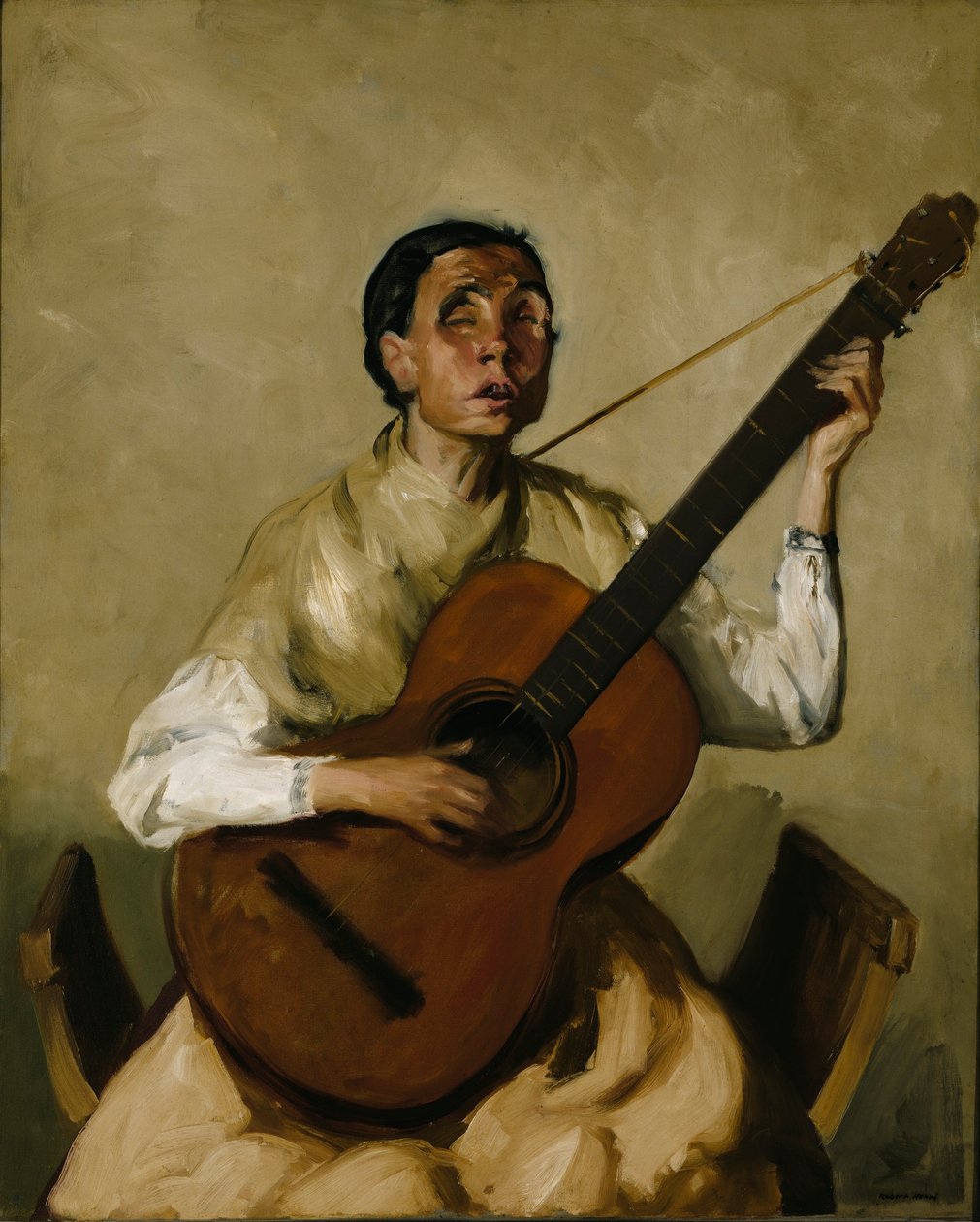 Blinde Spaanse Zanger door Robert Henri