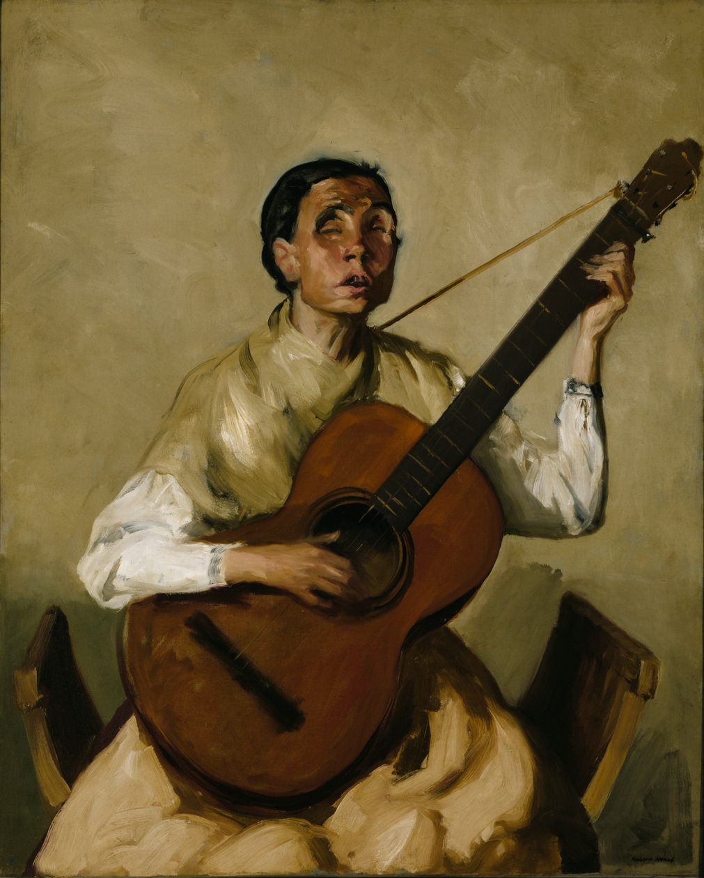 Blinde Spaanse zanger, 1912 door Robert Henri