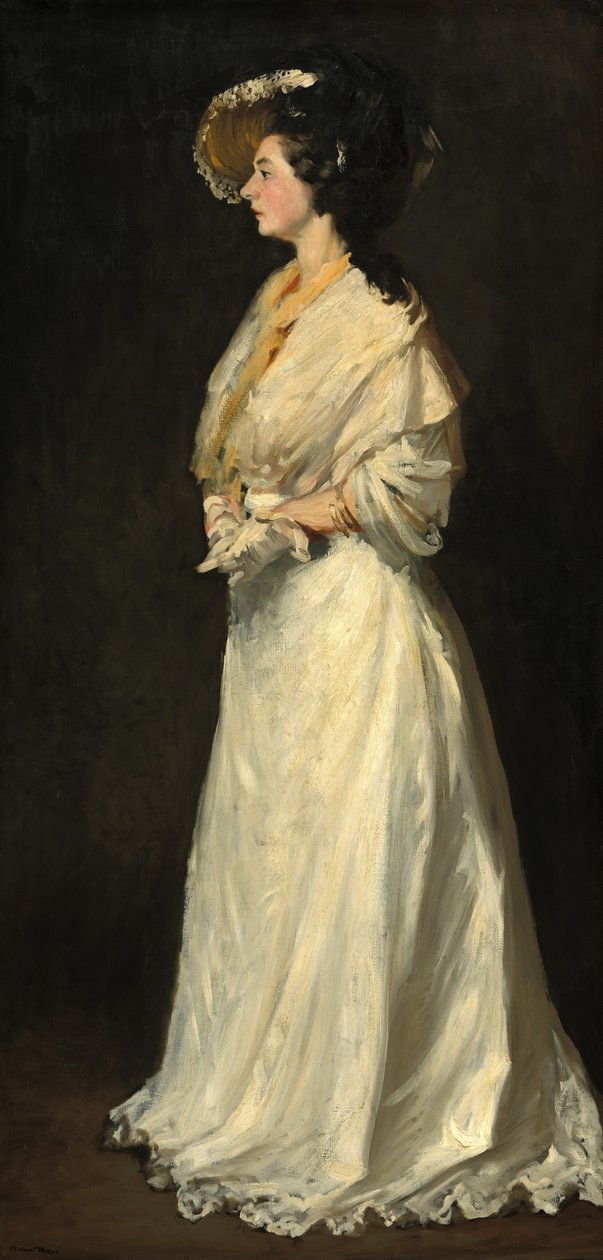 Jonge vrouw in het wit, 1904 door Robert Henri