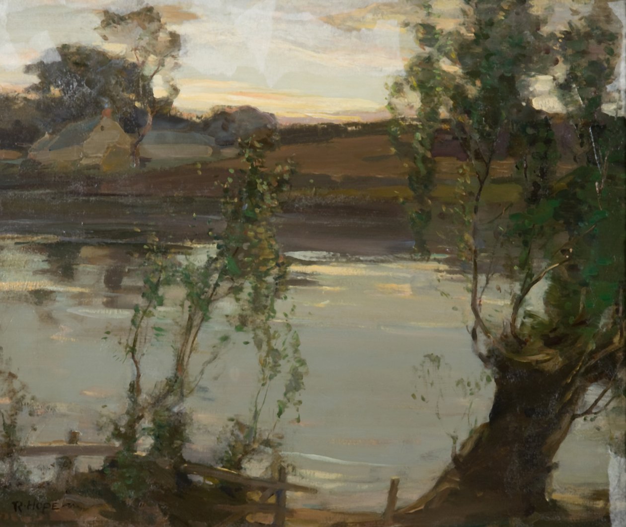 Een stille poel, avond door Robert Hope