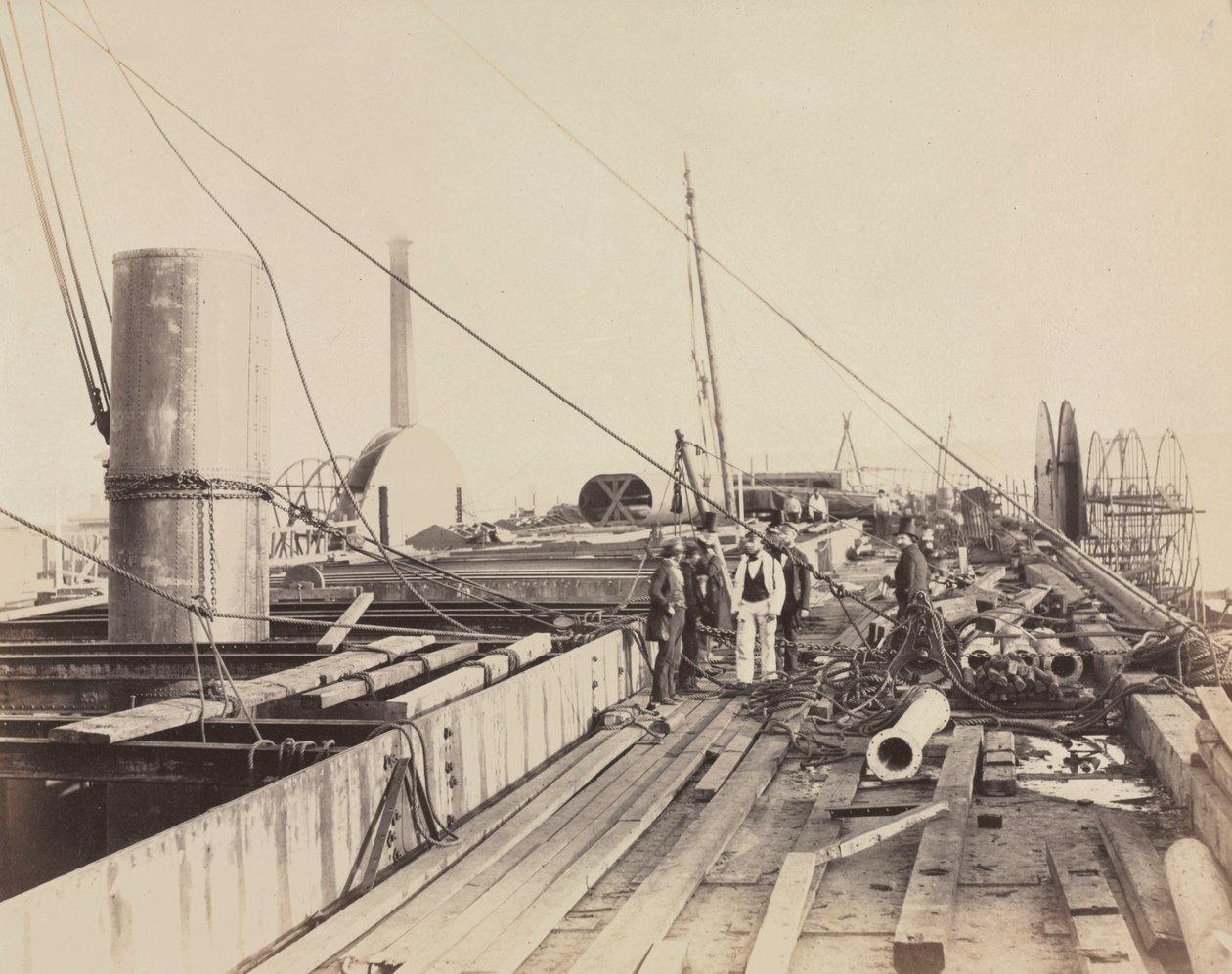 Dekscène van de Great Eastern, 1857 door Robert Howlett