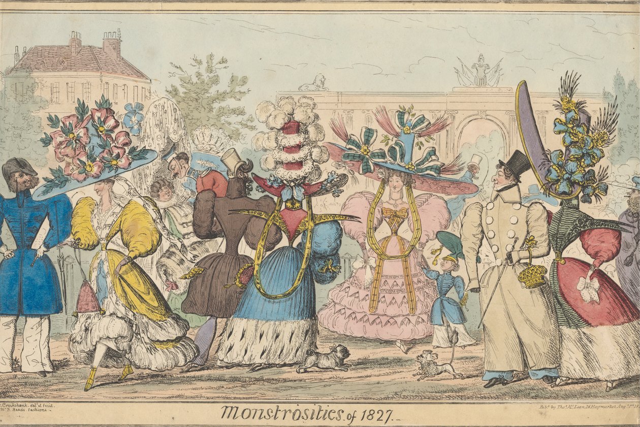 Monstrositeiten van 1827 door Robert Isaac Cruikshank