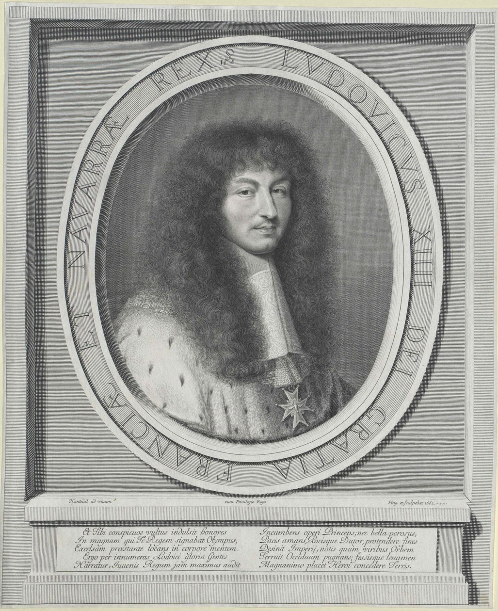 Koning van Frankrijk Lodewijk XIV door Robert Nanteuil