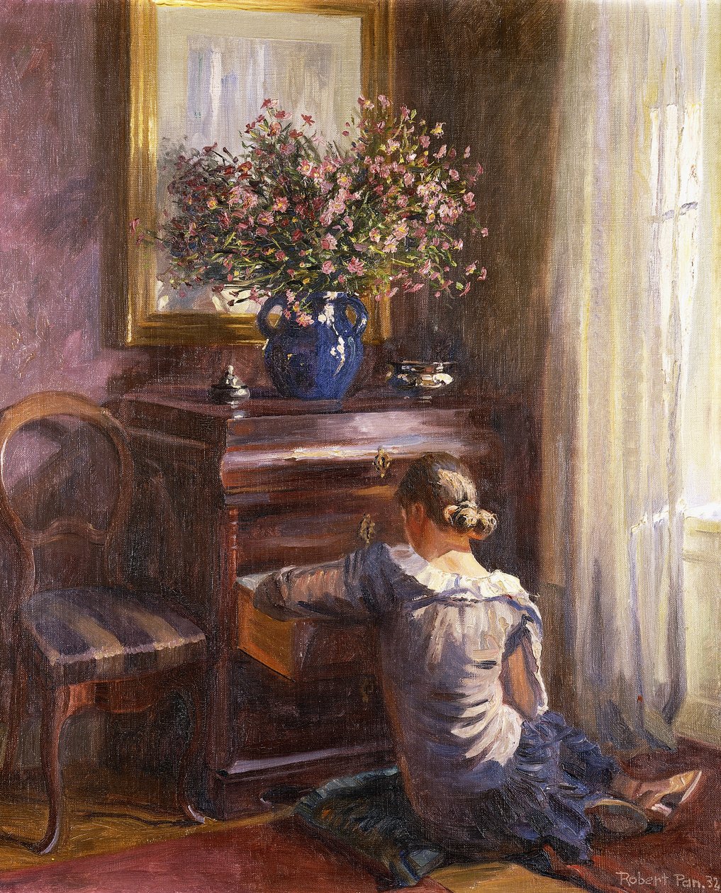 Een Vrouw in een Interieur door Robert Panitzsch