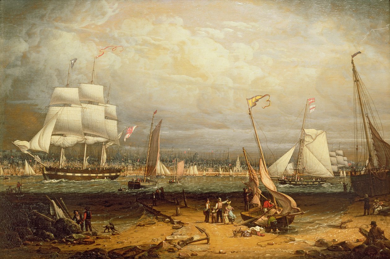 Liverpool Haven, 1840 door Robert Salmon