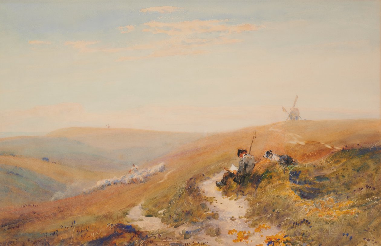 De Sussex Downs (Herfst) door Robert Thorne Waite