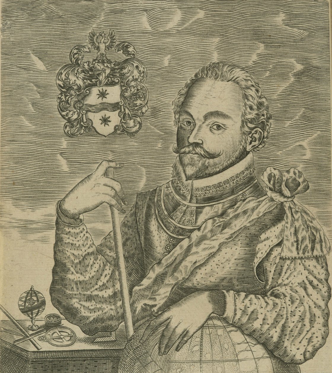 Portret van Sir Francis Drake, 1628 door Robert Vaughan