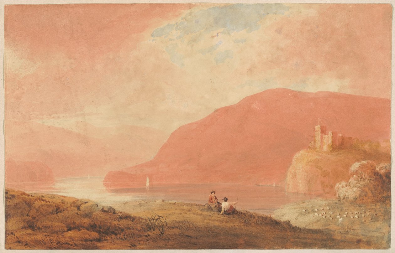Kasteel aan een rivier door Robert W. Weir