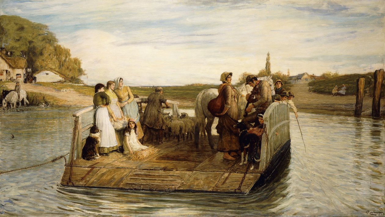 De veerboot, 1881 door Robert Walker Macbeth