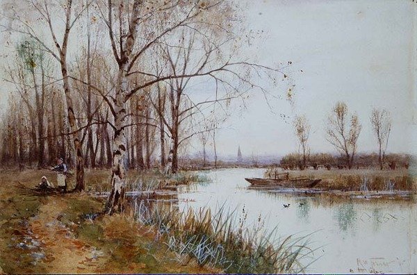 Aan de Colne door Robert Winchester Fraser