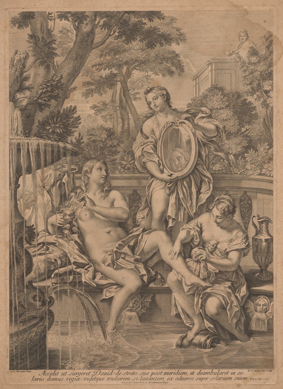 David en Bathseba door Robert van Audenaerd, after Carlo Maratta