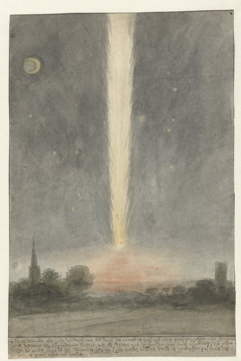 Staartster boven Beverwijk, 1680 door Rochus van Veen (attributed to)