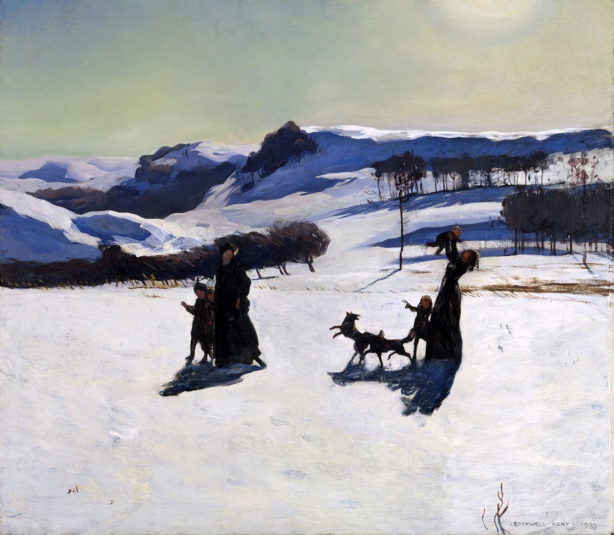 Sneeuwvelden (Winter in de Berkshires) door Rockwell Kent