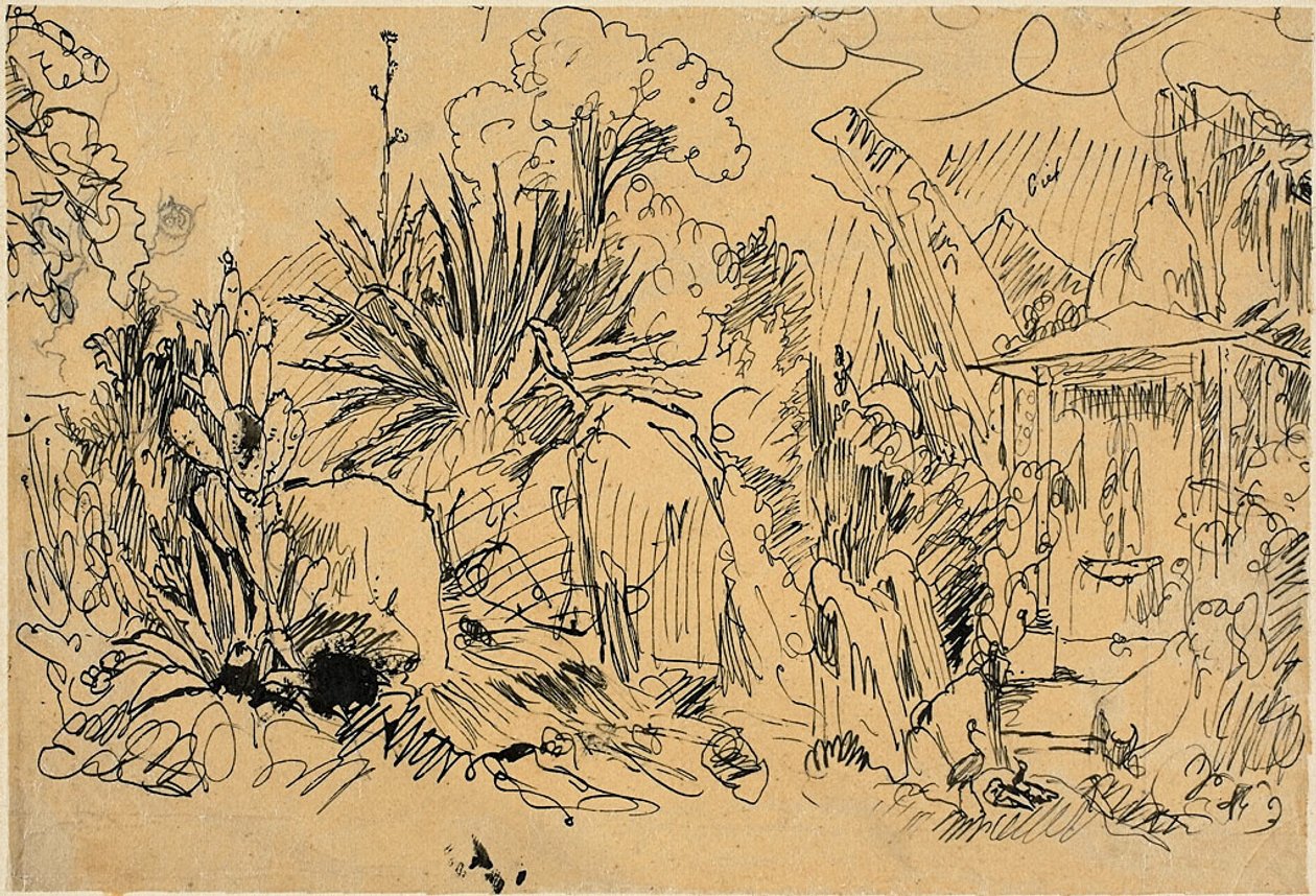 Afrikaans dorp door Rodolphe Bresdin