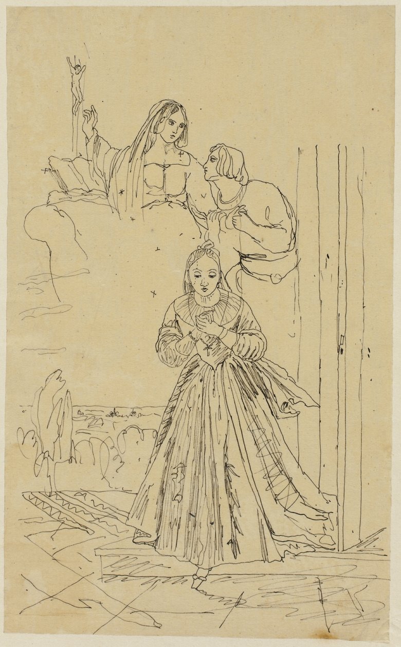 Toevlucht in gebed door Rodolphe Bresdin