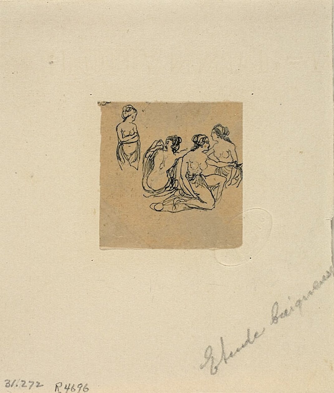 Studie van baders door Rodolphe Bresdin
