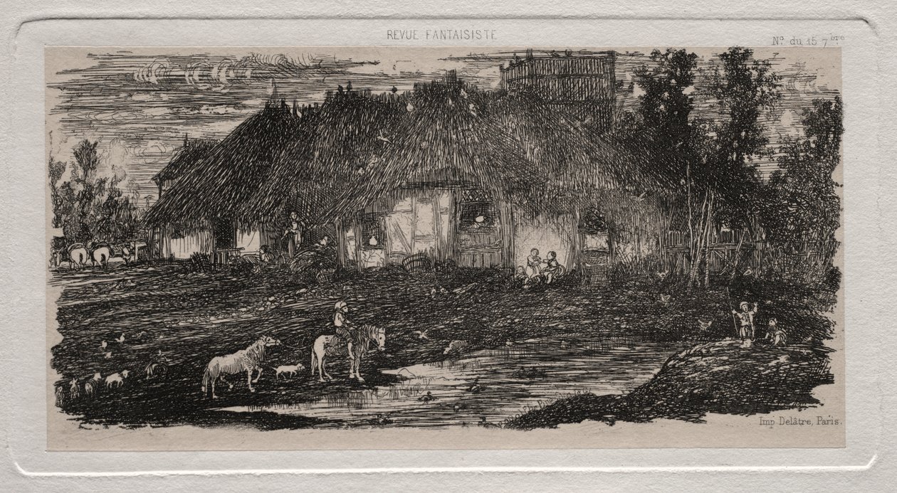 De boerderij door Rodolphe Bresdin