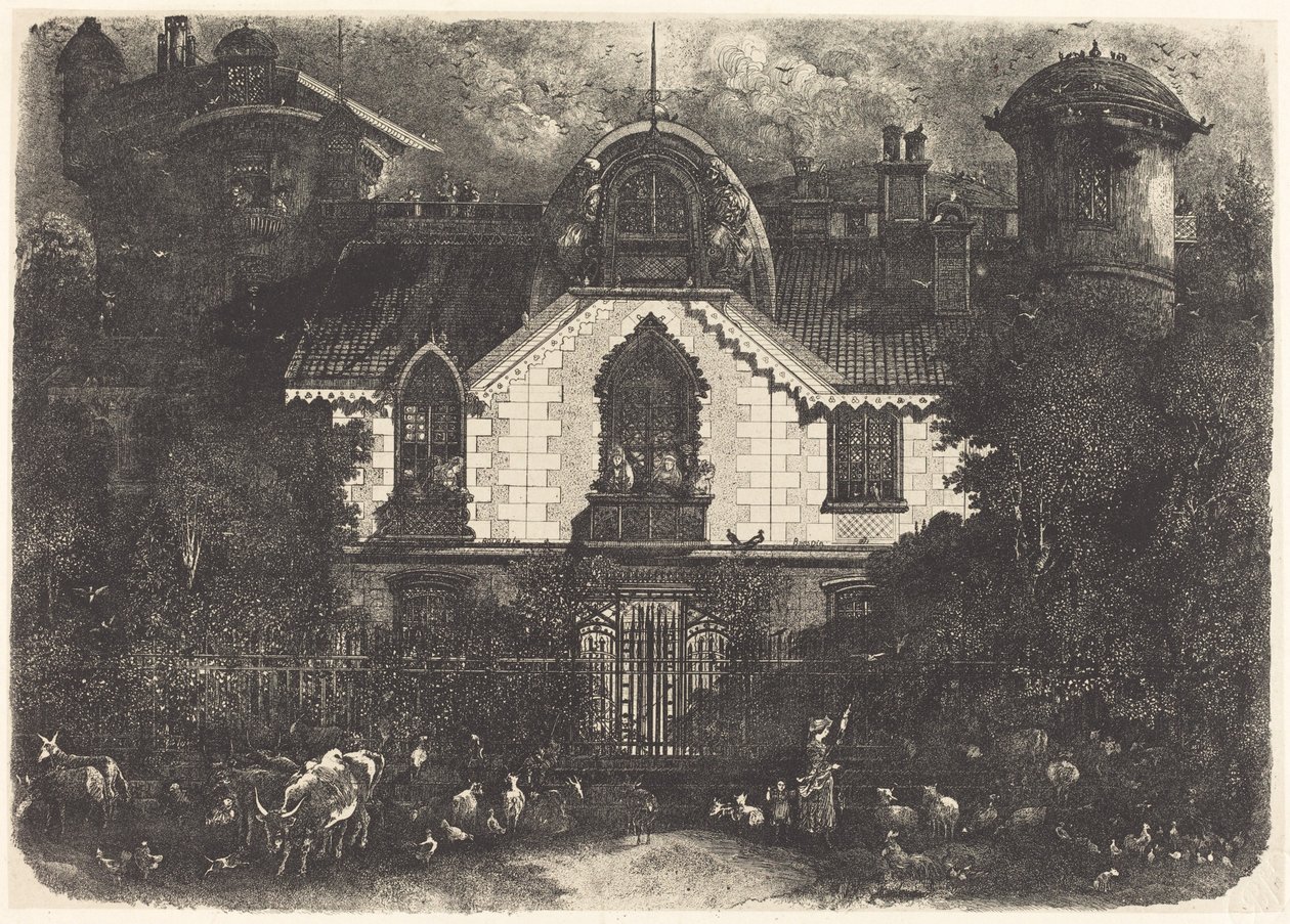 Het spookhuis door Rodolphe Bresdin