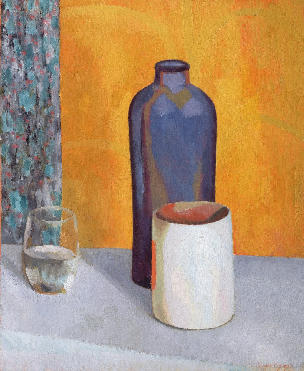 Stilleven met een blauwe fles door Roger Eliot Fry