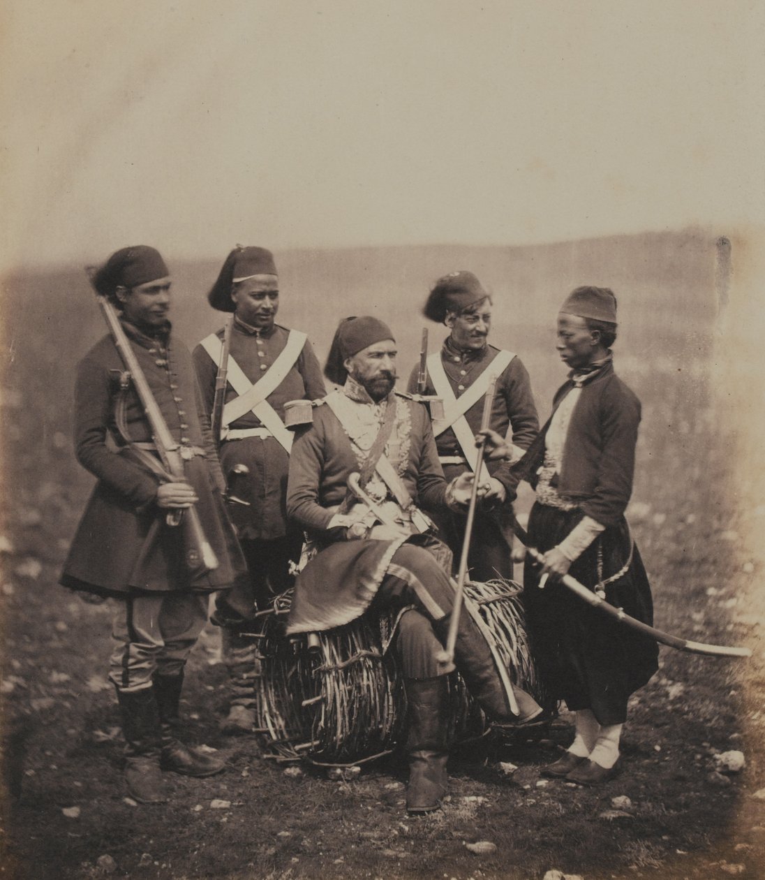 Ismail Pasha (1830-95) en Begeleiders door Roger Fenton