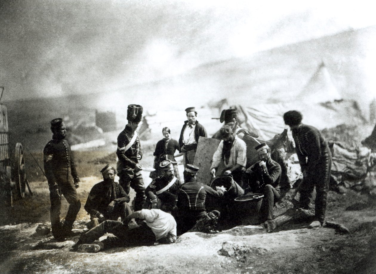 Soldaten in de Krim, ca. 1855 door Roger Fenton