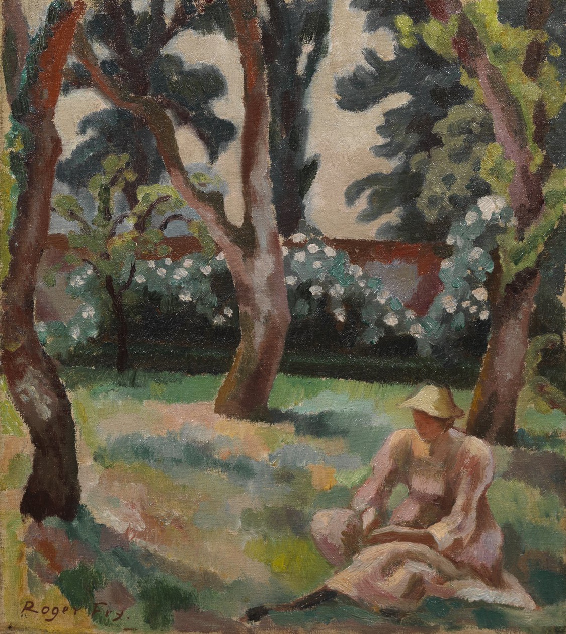 Boomgaard, Vrouw zittend in een Tuin door Roger Eliot Fry