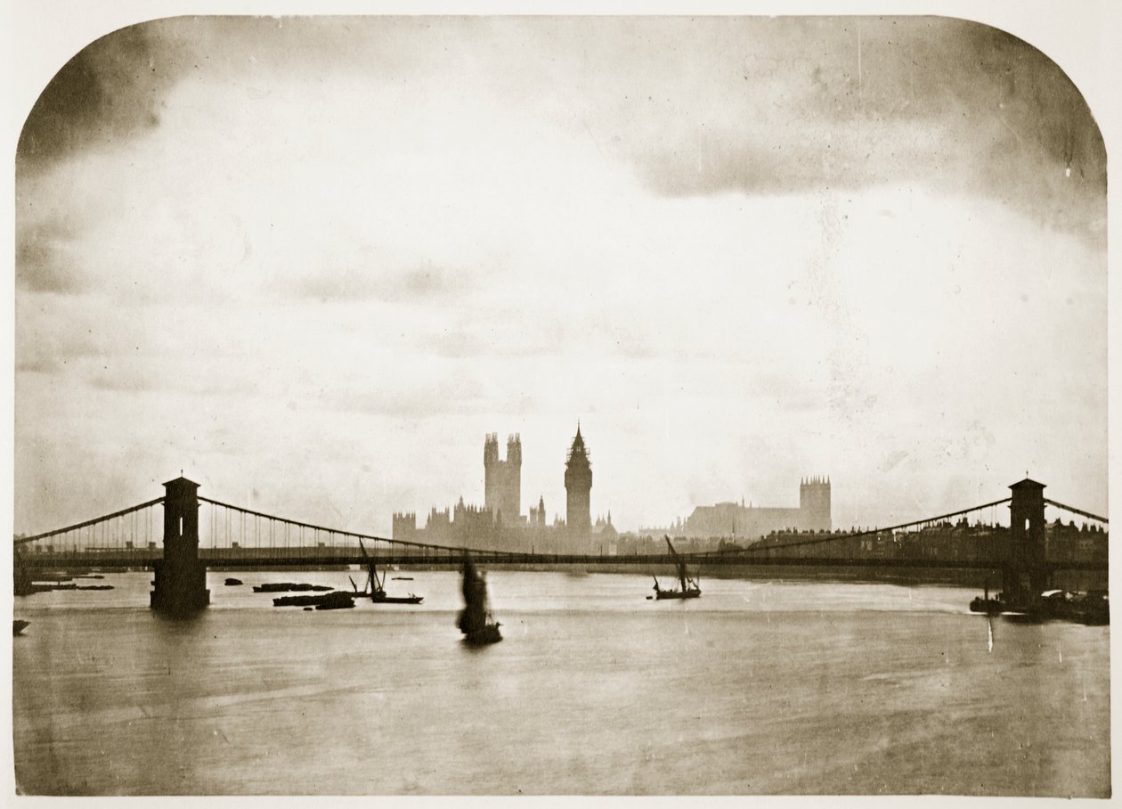 Houses of Parliament in aanbouw, Londen, c.1858 door Roger Fenton