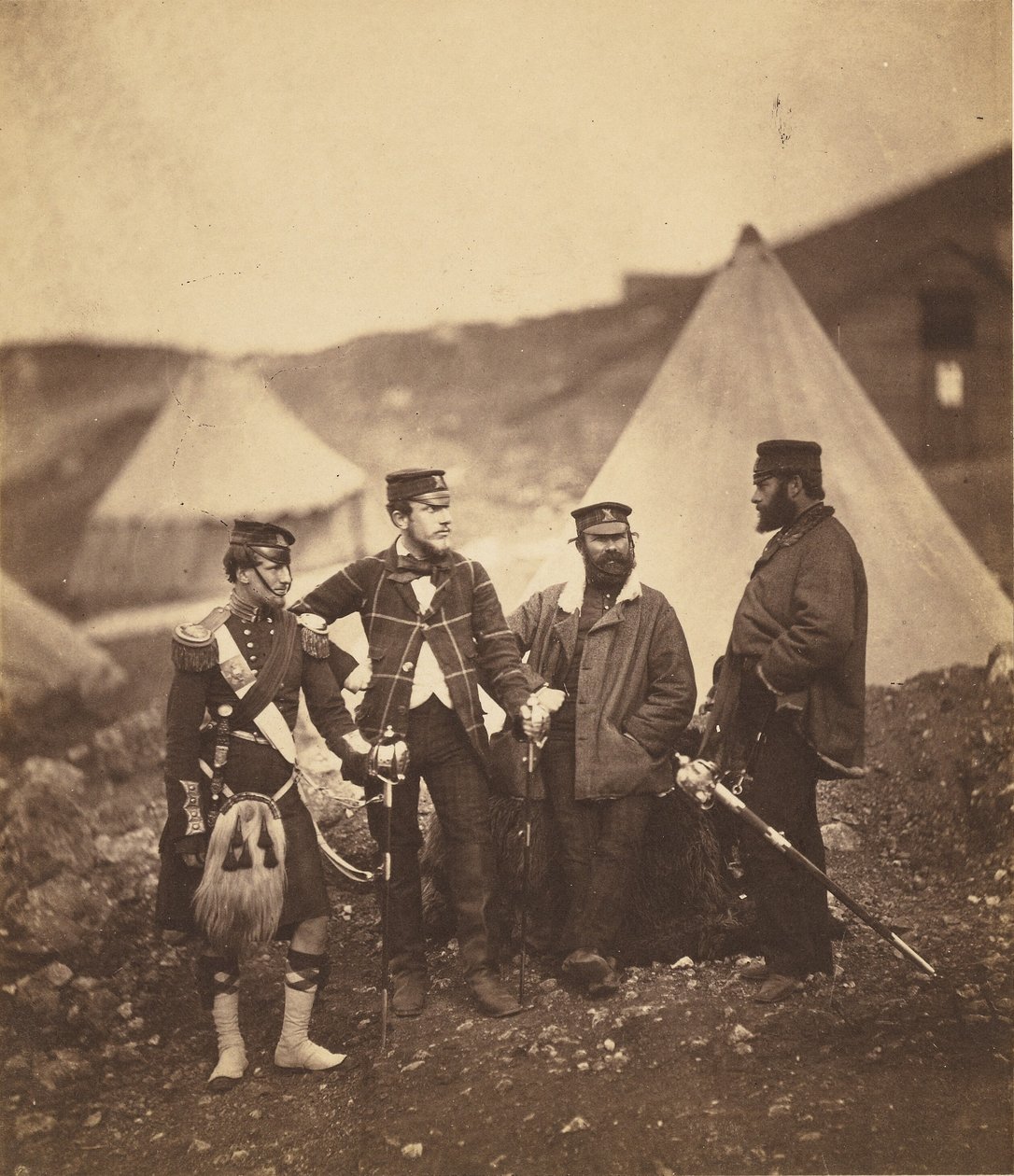 Officieren van de 42e Hooglanders door Roger Fenton