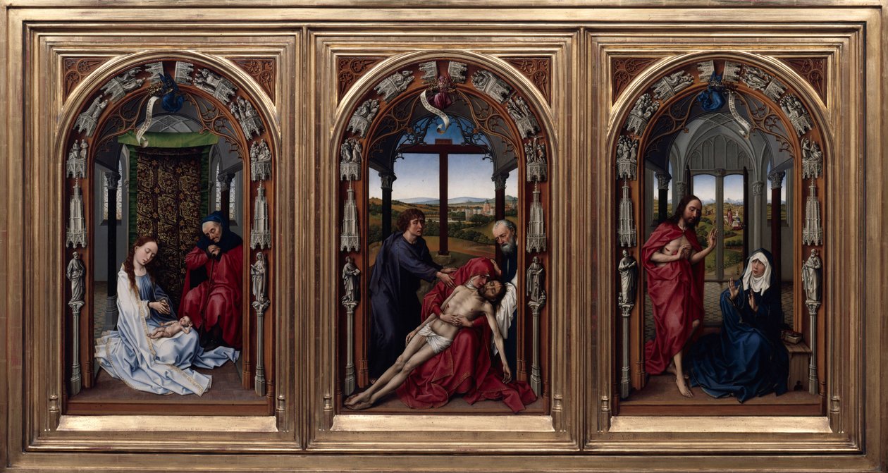 Het altaar van Onze Lieve Vrouw (Miraflores Altaar) door Rogier van der Weyden