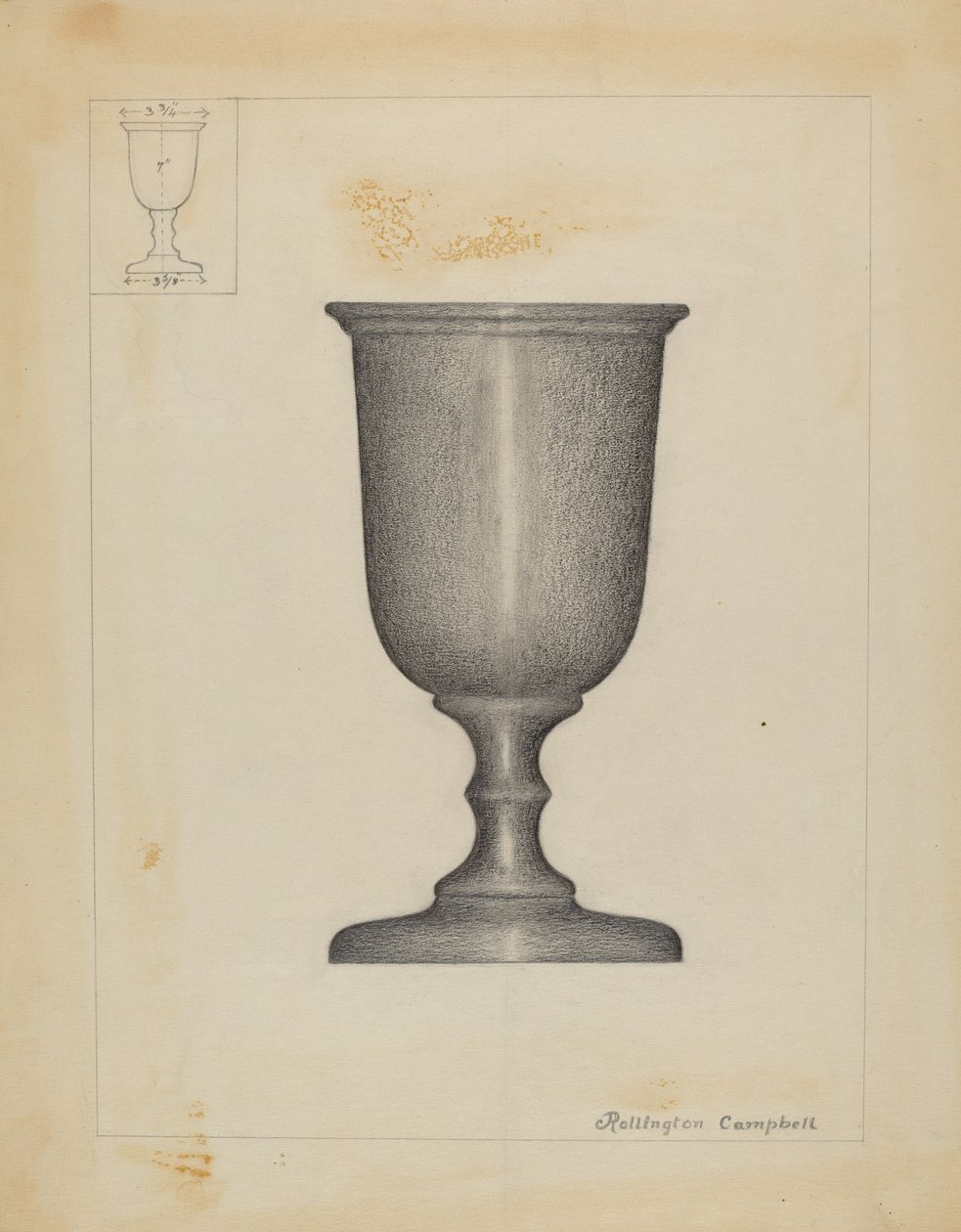 Pewter beker door Rollington Campbell