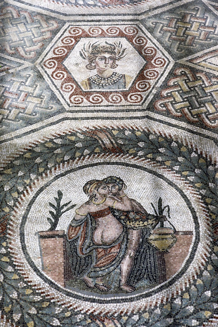 Een koppel dat elkaar omhelst in een rondel door Roman
