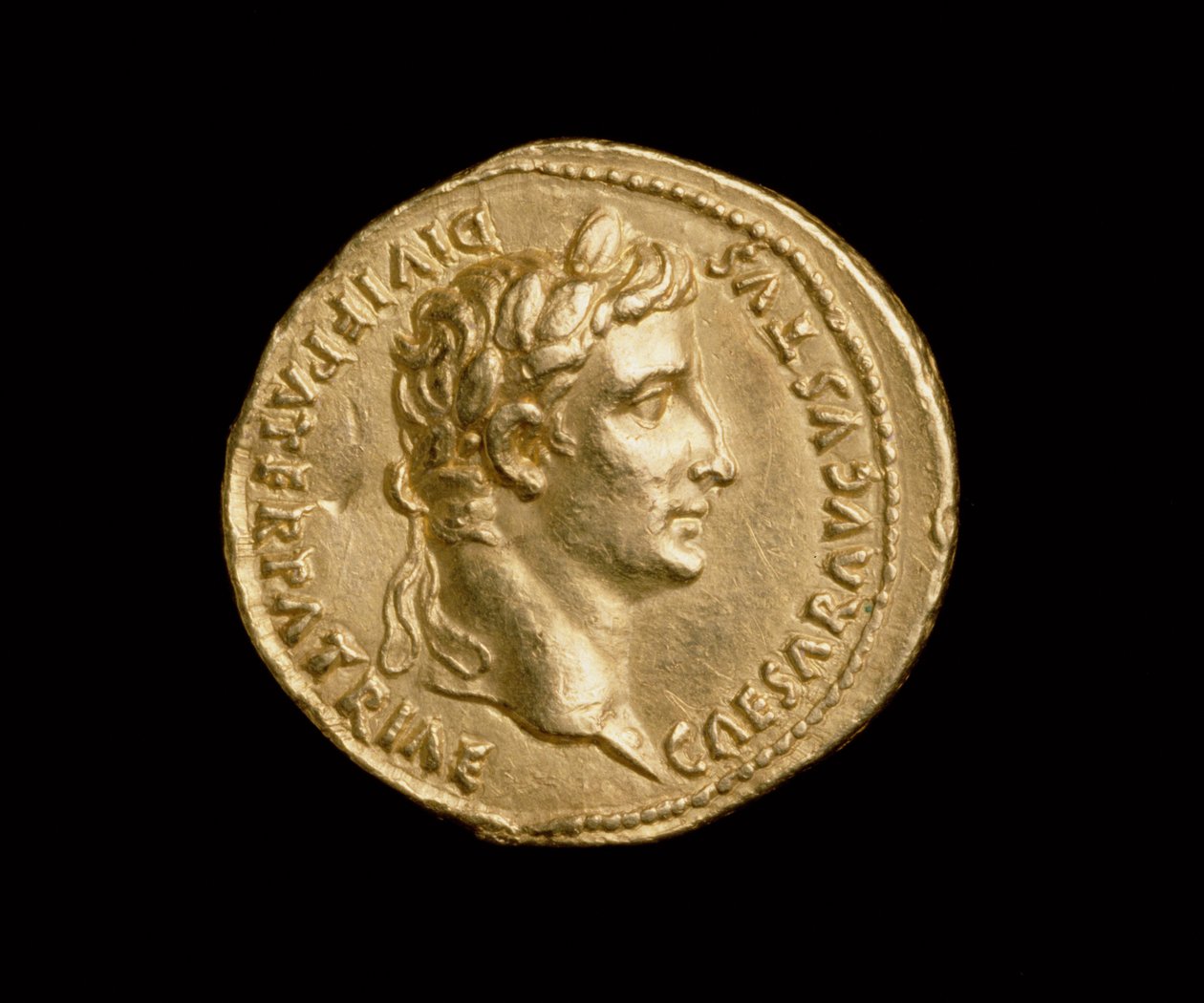 Aureus van keizer Augustus (31 v.Chr.-14 n.Chr.) Romeinse munt (voorzijde) (goud) door Roman