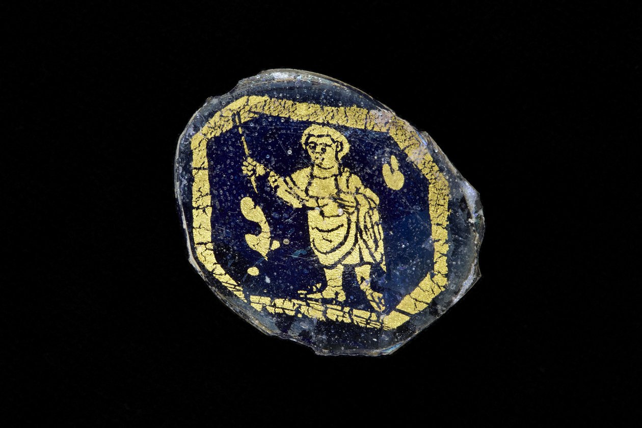 Medaille met Christus die een staf vasthoudt, 3e-4e eeuw na Christus door Roman