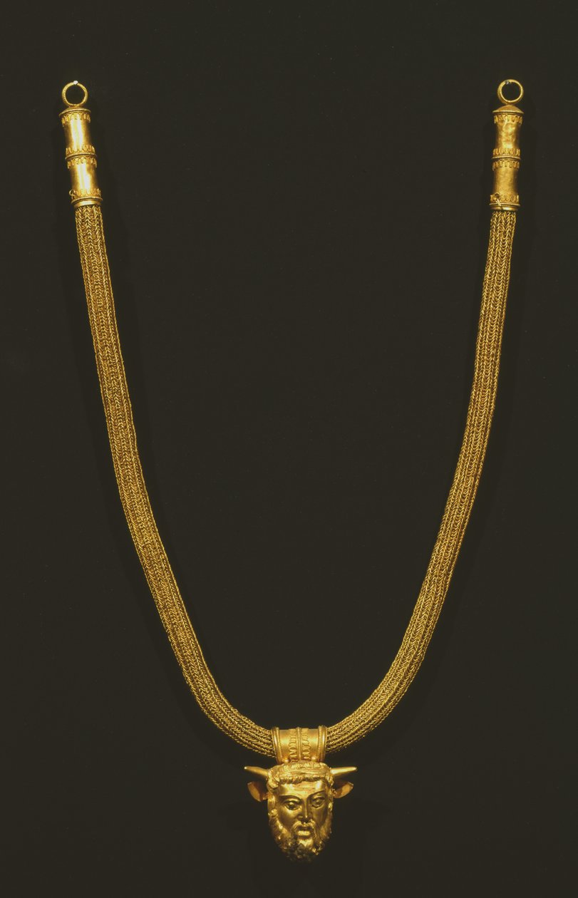 Ketting met het hoofd van Achelus, uit Palestrina door Roman