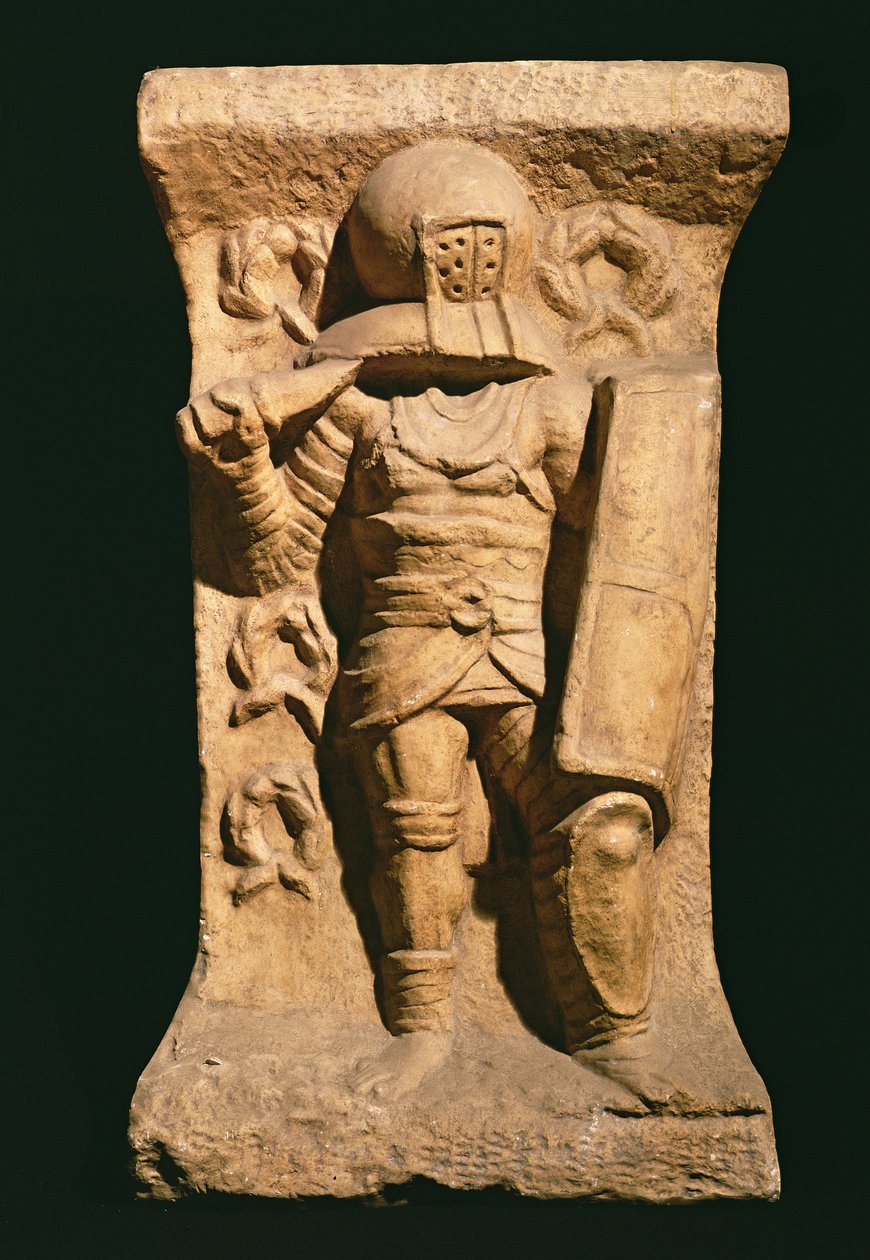 Reliëf met afbeelding van een secutor door Roman