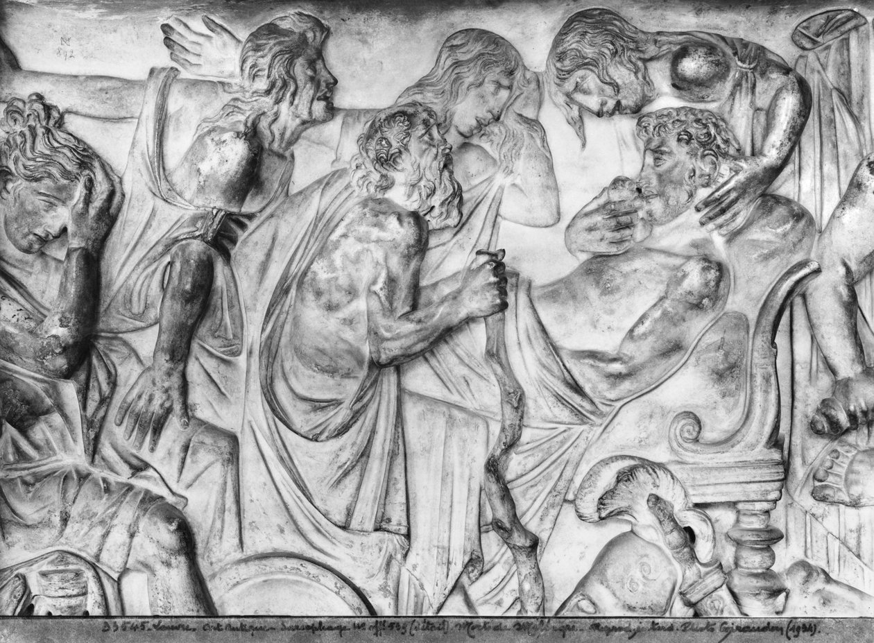 Reliëf dat de dood van Meleager uitbeeldt (detail) door Roman