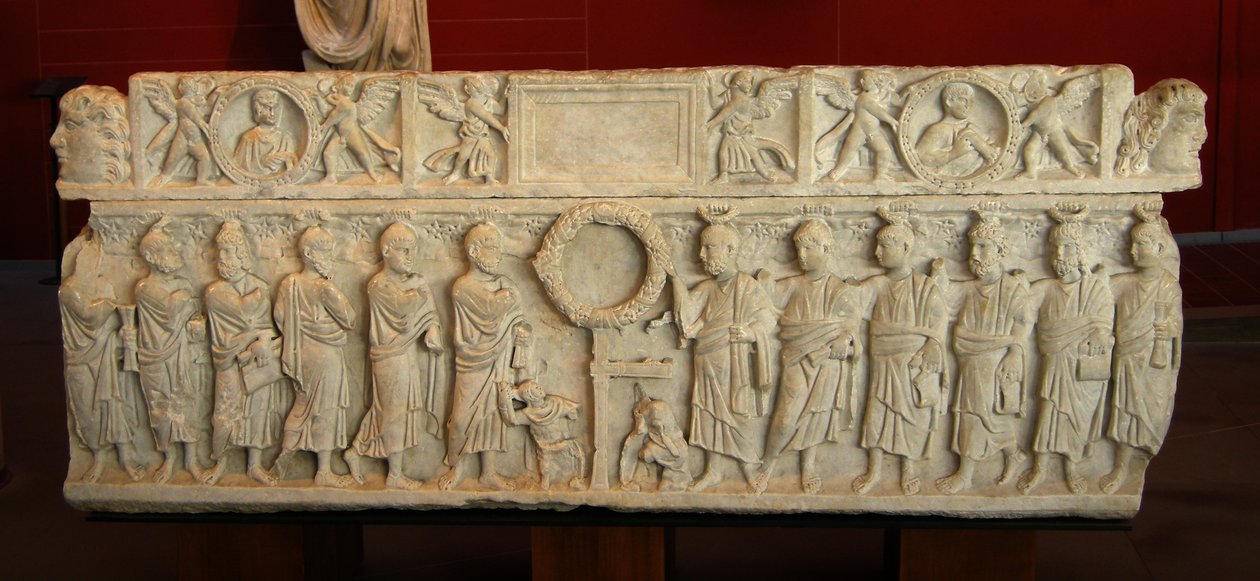 Sarcophagus met de Anastasis door Roman