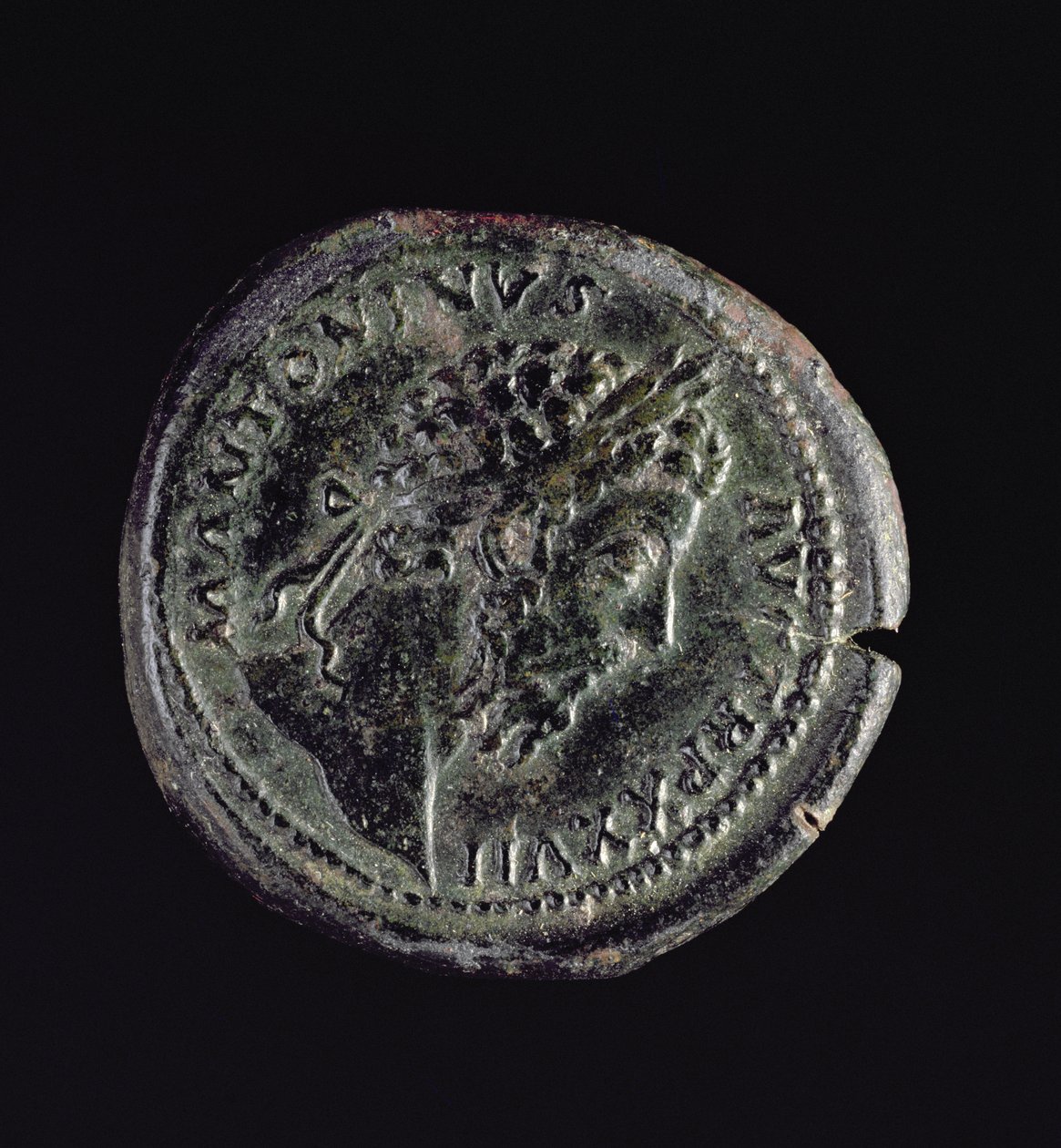 Sestertius (voorzijde) geslagen door Marcus Aurelius (AD 161-AD 180) met het hoofd van Marcus Aurelius (121-180) door Roman