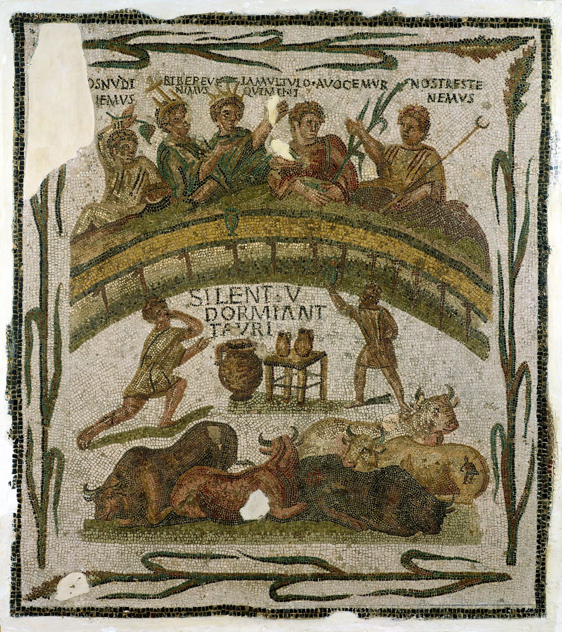 Het Kostuumbanket, uit El-Jem (oud Thysdrus) ca. 200-220 door Roman