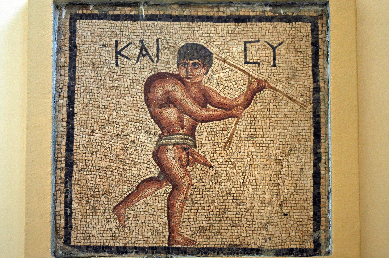 De Gelukkige Bultenaar, uit Antakya (mozaïek) door Roman