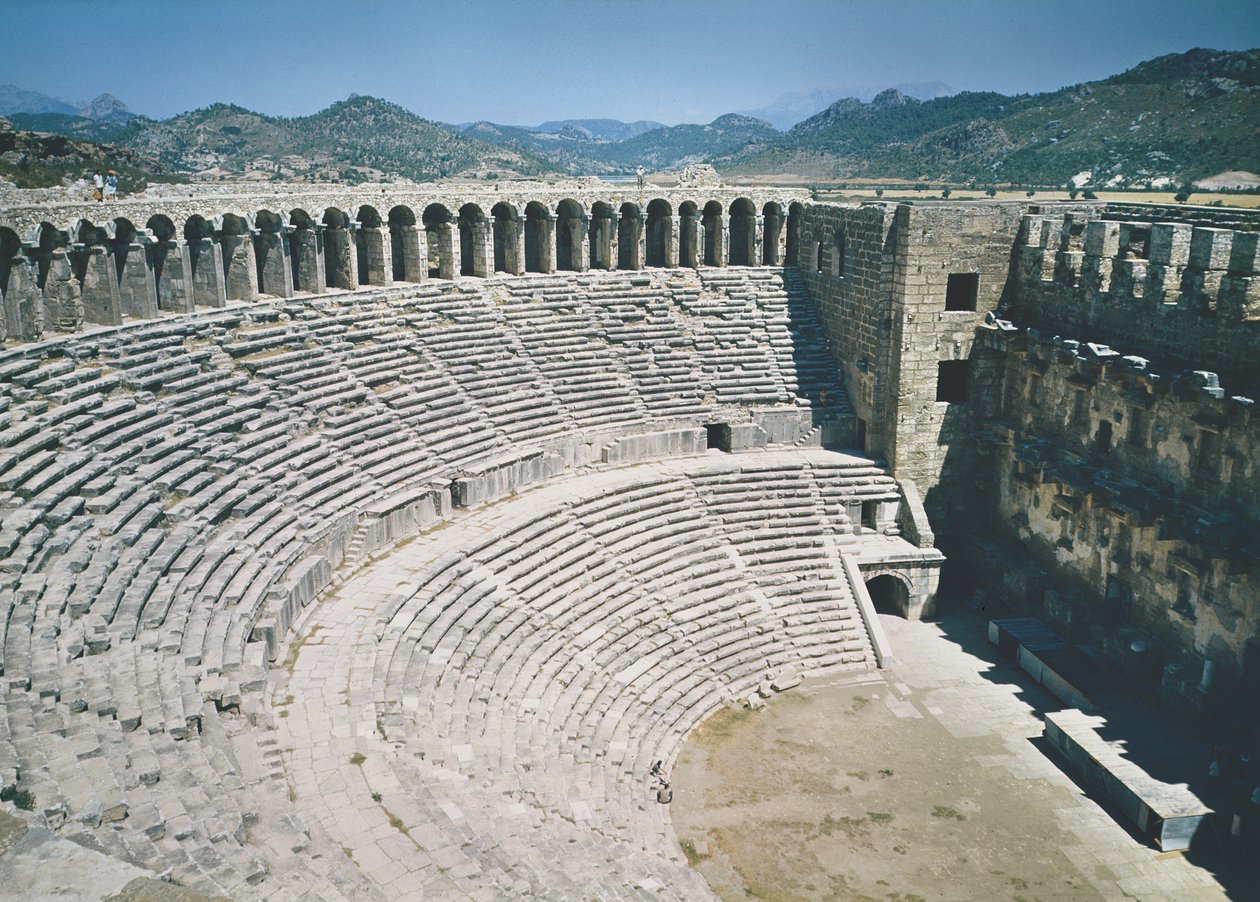 Uitzicht op het amfitheater door Roman
