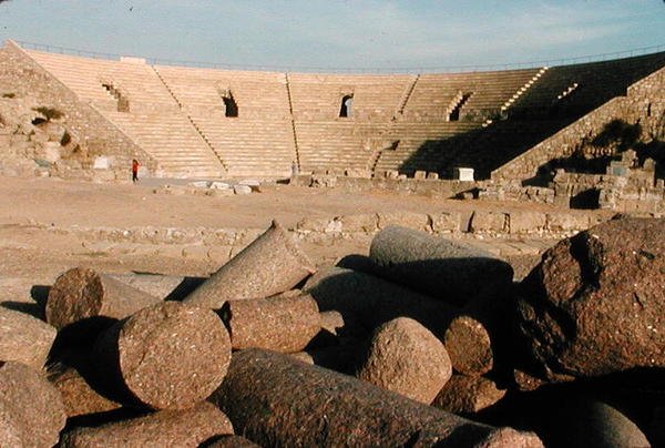 Uitzicht op het theater door Roman