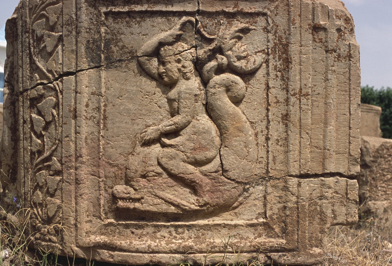 Waternimf die op een dolfijn rijdt door Roman Imperial Period