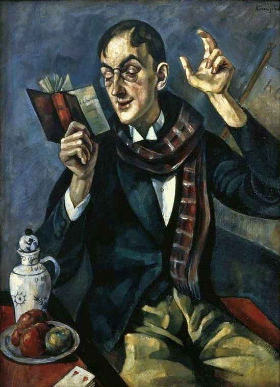 Portret van de dichter Jan Lechon door Roman Kramsztyk