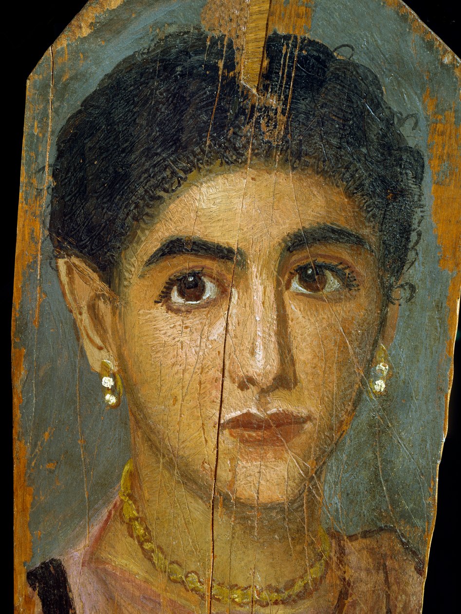 Vrouwelijk mummieportret, uit Thebe, 2e eeuw door Roman Period Egyptian