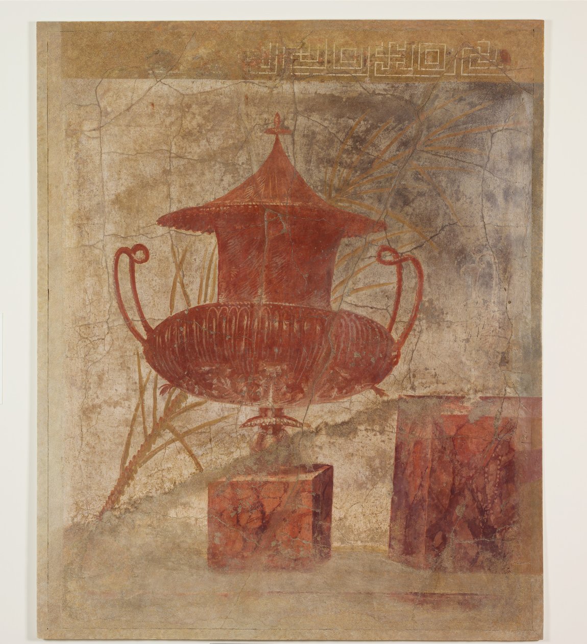 Muurschildering fragment uit de peristyle van een villa in Boscoreale, ca. 50-40 v.Chr. door Roman Republican Period