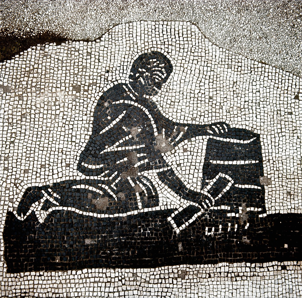 Een arbeider die een schepel vult door Roman