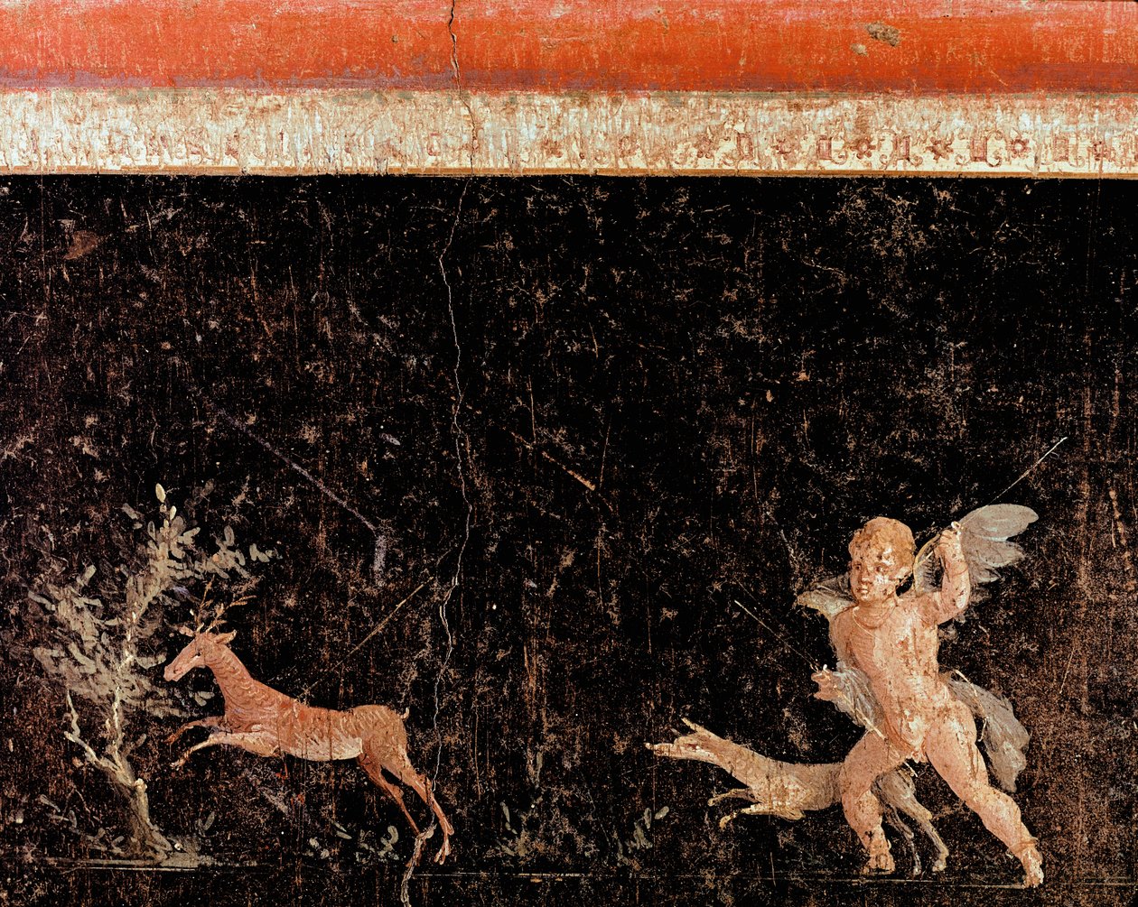 Cupido die op herten jaagt door Roman