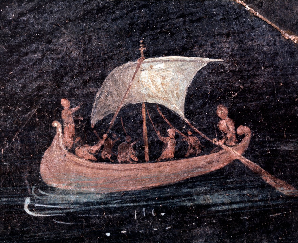 Vissersboot (fresco) door Roman